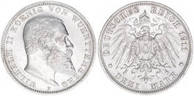 Wilhelm II. 1891-1918
Württemberg. 3 Mark, 1911 F. 16,64g
J.175
vz-