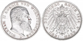 Wilhelm II. 1891-1918
Württemberg. 3 Mark, 1914 F. 16,67g
J.175
stfr-