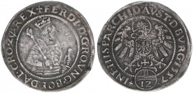 Ferdinand I. 1521-1564
12 Kreuzer, 1557. selten
Hall
4,96g
MT129
ss/vz