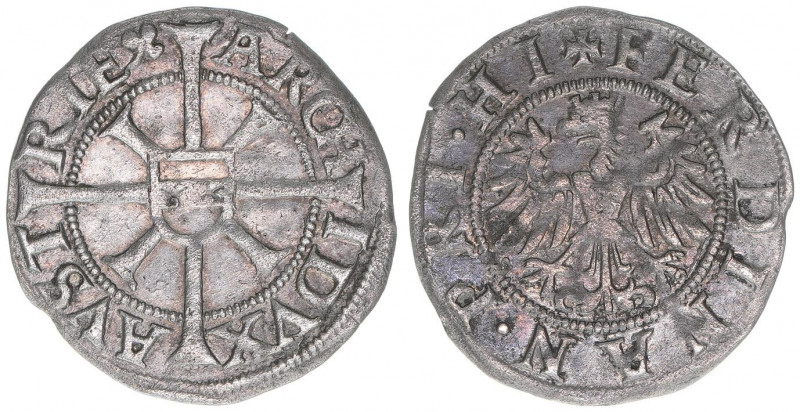 Ferdinand I. 1521-1564
1 Kreuzer, ohne Jahr. sehr selten
Hall
0,77g
MT93
vz-