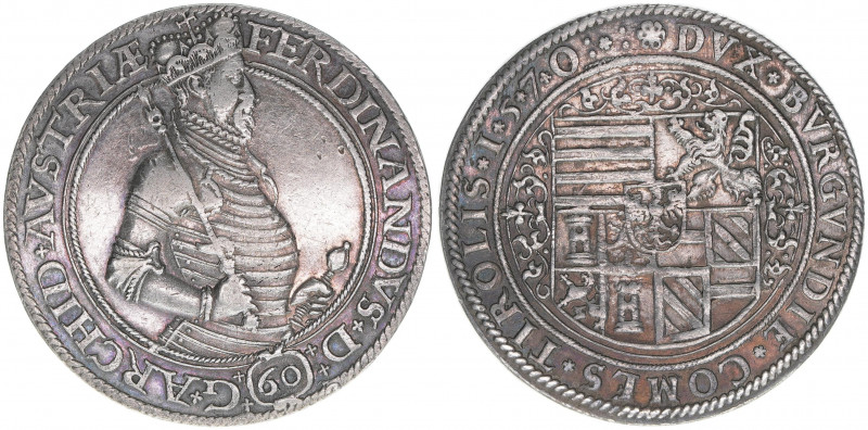 Erzherzog Ferdinand 1564-1595
Guldentaler, 1570. selten
Mühlau
24,14g
MT201
ss/v...