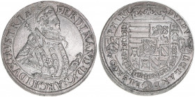 Erzherzog Ferdinand 1564-1595
Taler, ohne Jahr. Ensisheim
28,34g
Klemesch 147
ss/vz