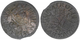 Erzherzog Ferdinand 1564-1595
3 Kreuzer, ohne Jahr. Hall
2,20g
ss