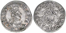 Ferdinand II. als Erzherzog 1590-1618
3 Kreuzer, 1600. Ferdinand II. noch als Erzherzog - sehr selten
Graz
1,88g
Herinek 89b
ss/vz