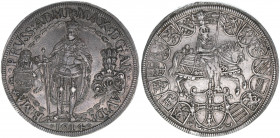 Erzherzog Maximilian 1590-1618
Doppeltaler, 1614. als Großmeister des Deutschen Ritterordens
Hall
57,21g
MT 412
ss/vz