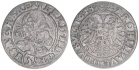 Ferdinand II. 1619-1637
3 Kreuzer, 1628 HR. Breslau
1,37g
MzA S.125
ss+