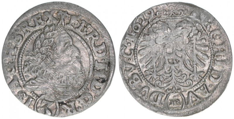 Ferdinand II. 1619-1637
3 Kreuzer, 1629 HR. Breslau
1,47g
ss