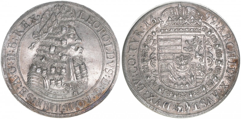 Leopold I. 1657-1705
Taler, 1699. Hall
28,17g
Herinek 647
vz++