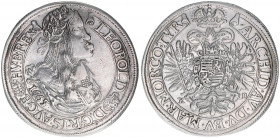 Leopold I. 1657-1705
1/2 Taler, 1665 KB. Banderole - sehr selten
Kremnitz
14,05g
Herinek 836
HSp?
ss