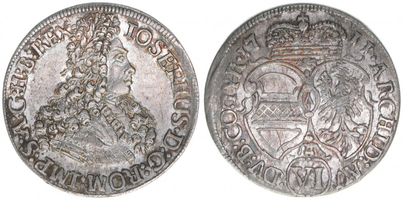 Joseph I. 1705-1711
6 Kreuzer, 1711. Hall
2,53g
MT818
vz