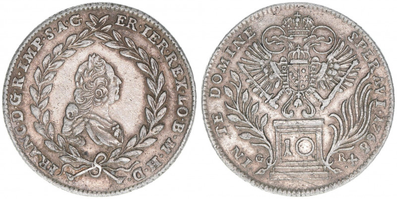 Franz I. Stephan 1745-1765
10 Kreuzer, 1766 GR (aus 1765). ANK bewertet diese Mü...