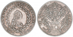 Franz I. Stephan 1745-1765
10 Kreuzer, 1766 GR (aus 1765). ANK bewertet diese Münze mit Liebhaberpreis!!
Graz
3,85g
ANK 13
vz