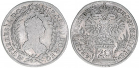 Maria Theresia 1740-1780
20 Kreuzer, 1756. Prag
6,51g
ANK109
ss