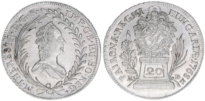 Maria Theresia 1740-1780
20 Kreuzer, 1765 KB. Kremnitz
6,65g
ANK 113
vz++