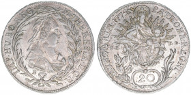 Maria Theresia 1740-1780
20 Kreuzer, 1774 B/SK-PD. Kremnitz
6,58g
ANK 114
vz-
