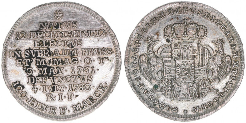 Karl Alexander von Lothringen
1/4 Taler, 1780. Wien
3,89g
Prokisch 253
vz