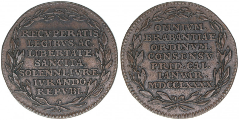 Brabant Belgische Revolution 1790
AE-Jeton, 1790. 12,13g
Mont.2197
ss/vz