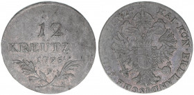 Franz II. (I.) 1792-1835
12 Kreuzer, 1795 F. Hall
4,87g
MT1379
ss
