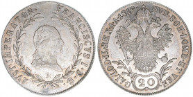 Franz II. (I.) 1792-1835
20 Kreuzer, 1819 A. Wien
6,61g
ANK 44
vz/stfr