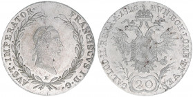 Franz II. (I.) 1792-1835
20 Kreuzer, 1826 E. Karlsburg
6,64g
ANK 45
vz/stfr