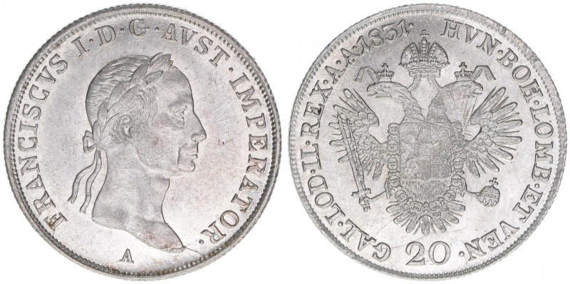 Franz II. (I.) 1792-1835
20 Kreuzer, 1831 A. Wien
6,59g
ANK 48
stfr