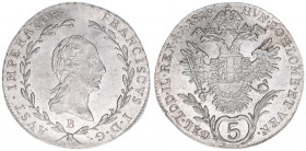Franz II. (I.) 1792-1835
5 Kreuzer, 1818 B. Kremnitz
2,23g
ANK 31
stfr