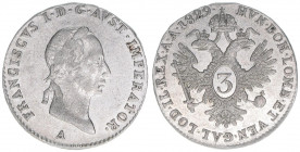 Franz II. (I.) 1792-1835
3 Kreuzer, 1829 A. Wien
1,63g
ANK 28
vz+