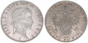 Ferdinand I.1835-1848
20 Kreuzer, 1843 C. Prag
6,65g
ANK 8
ss/vz