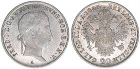 Ferdinand I.1835-1848
20 Kreuzer, 1845 A. Wien
6,70g
ANK 8
stfr