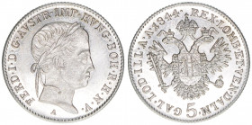 Ferdinand I.1835-1848
5 Kreuzer, 1844 A. Wien
2,19g
ANK 3
stfr