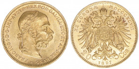 Franz Joseph I. 1848-1916
20 Kronen, 1897. Wien
6,77g
ANK 24
vz/stfr