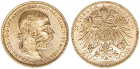 Franz Joseph I. 1848-1916
20 Kronen, 1898. Wien
6,77g
ANK 24
stfr