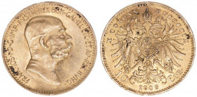 Franz Joseph I. 1848-1916
10 Kronen, 1909. Wien
3,40g
ANK 22
vz