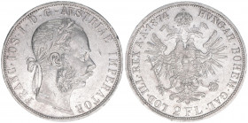 Franz Joseph I. 1848-1916
2 Gulden, 1874. Wien
24,60g
Herinek 503
vz-