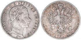 Franz Joseph I. 1848-1916
1 Gulden, 1860 A. Wien
12,18g
ANK 28
ss