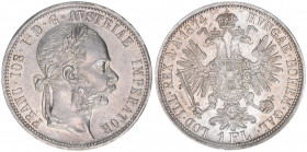 Franz Joseph I. 1848-1916
1 Gulden, 1874. Wien
12,36g
ANK 31
stfr-
