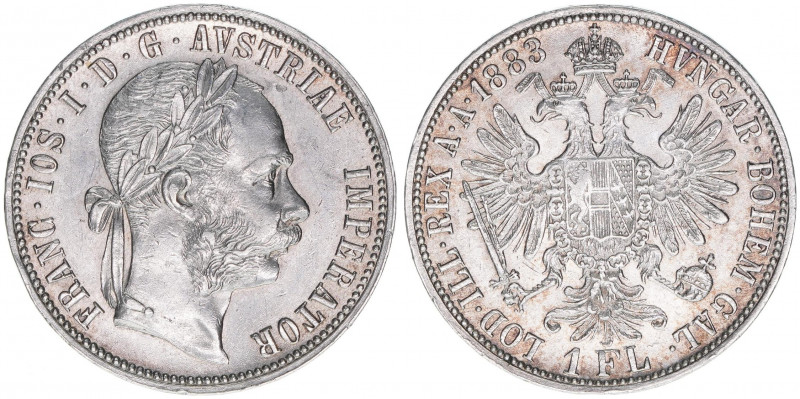 Franz Joseph I. 1848-1916
1 Gulden, 1883. Wien
12,30g
ANK 31
stfr