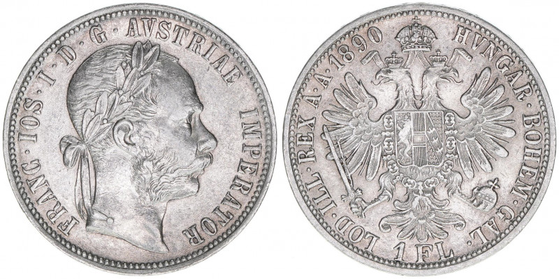 Franz Joseph I. 1848-1916
1 Gulden, 1890. Wien
12,28g
ANK 31
vz