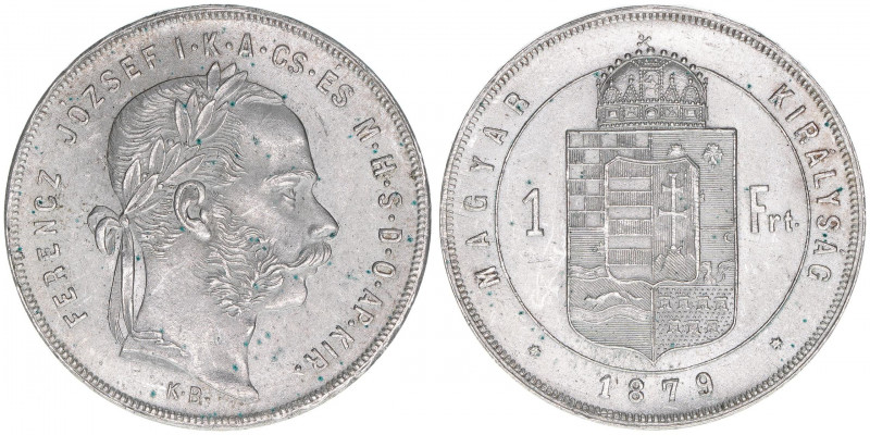 Franz Joseph I. 1848-1916
1 Forint, 1879 KB. Kremnitz
12,35g
ANK 93
vz+