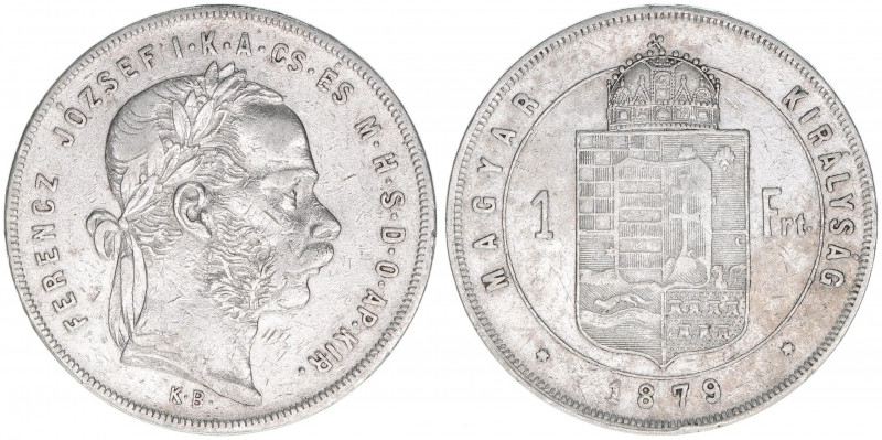 Franz Joseph I. 1848-1916
1 Forint, 1879 KB. Kremnitz
12,26g
ANK 93
ss+