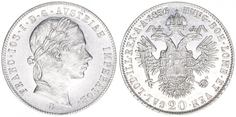 Franz Joseph I. 1848-1916
20 Kreuzer, 1856 B. Kremnitz
4,33g
ANK 21
stfr