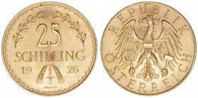 25 Schilling, 1926
Gold. 5,88g
ANK 3
vz+