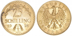 25 Schilling, 1928
Gold. 5,87g
ANK 3
vz