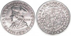 Matthäus Lang von Wellenburg 1519-1540
Erzbistum Salzburg. 1/3 Guldiner, 1522. äußerst selten
Salzburg
8,58g
Zöttl 225, Probszt 224
vz-