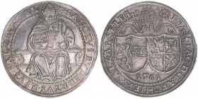 Johann Jakob Khuen von Belasi 1560-1586
Erzbistum Salzburg. Taler, 1561. Salzburg
28,66g
Zöttl 607, Probszt 525
vz
