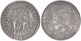 Paris Graf Lodron 1619-1653
Erzbistum Salzburg. Taler, 1623. mit Nummer 6 rechts neben dem Thronsessel - sehr selten
Salzburg
28,63g
Zöttl 1472, Probs...