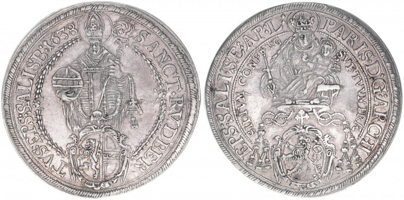 Paris Graf Lodron 1619-1653
Erzbistum Salzburg. Taler, 1638. Salzburg
28,63g
Zöt...