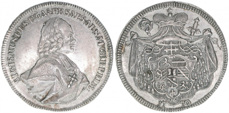 Sigismund III. Graf Schrattenbach 1753-1771
Erzbistum Salzburg. 1/2 Taler, 1770....