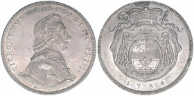 Hieronymus Graf Colloredo 1772-1803
Erzbistum Salzburg. Taler, 1784. Salzburg
27,85g
Zöttl 3220, Probszt 2437
vz+