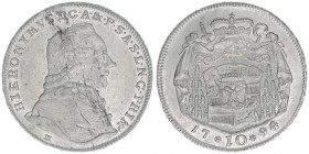Hieronymus Graf Colloredo 1772-1803
Erzbistum Salzburg. 10 Kreuzer, 1794. sehr selten
Salzburg
3,89g
Zöttl 3314, Probszt 2519
vz-